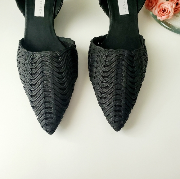 Stella McCartney Black Woven Slingback Wedges NWBX - Picture 7 of 13